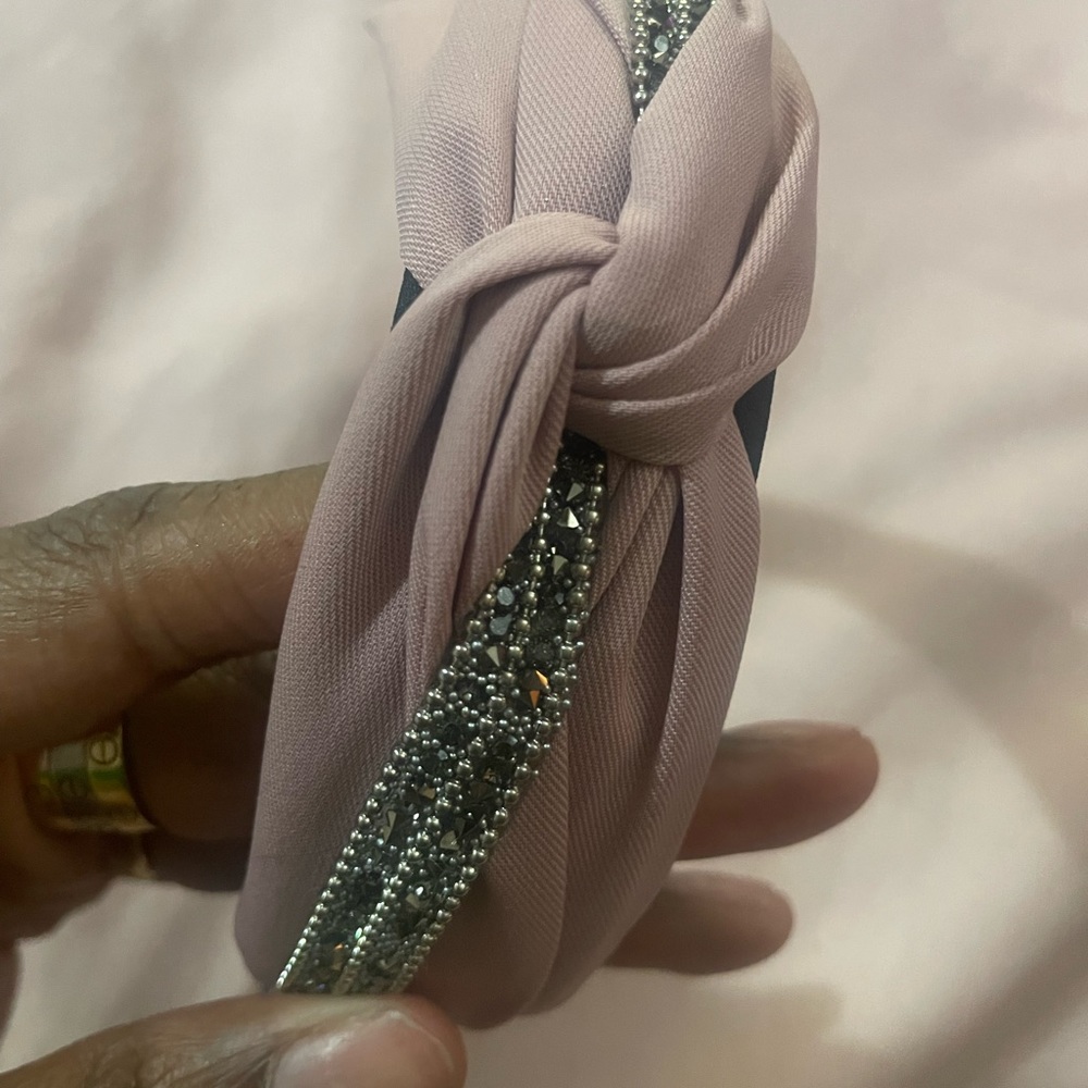 Mauve and beaded headband